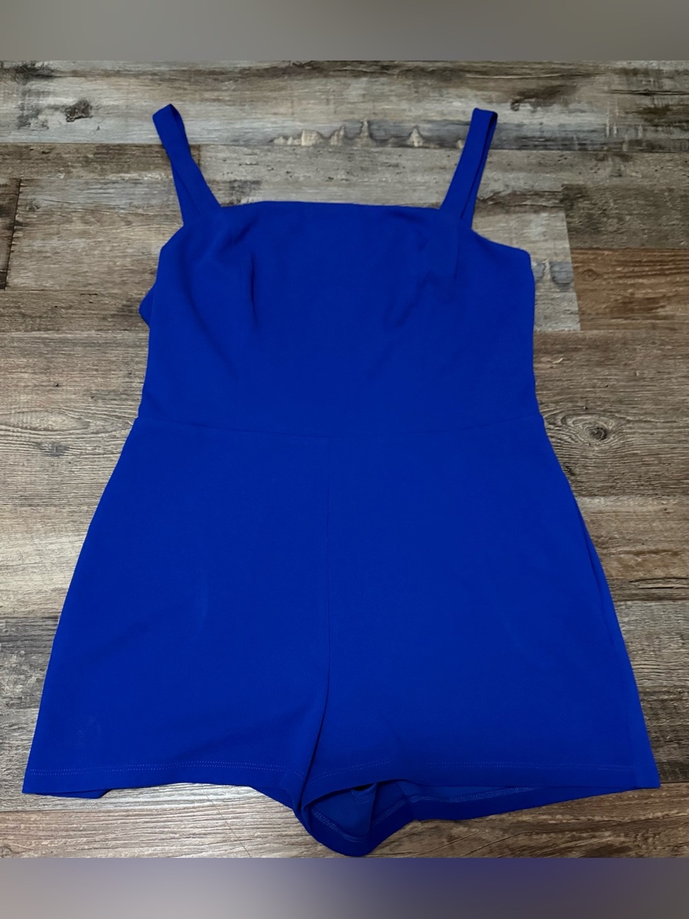 NWOT Crystal Sky Royal Blue Romper with Pockets Size Large